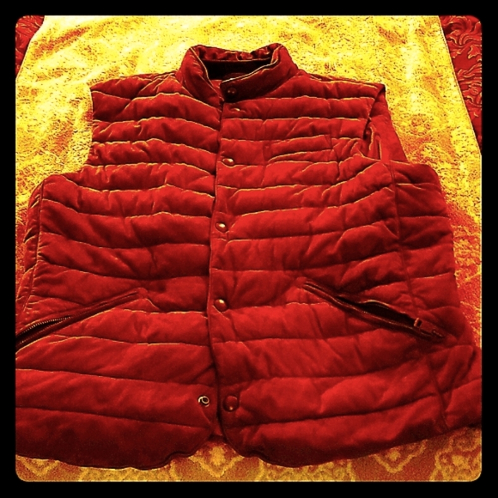 Ralph Lauren Vest 100% Goat Suede:Cashmere